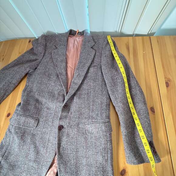 Vintage Harris Tweed Blazer Sport Coat Striped 40R - Picture 5 of 9